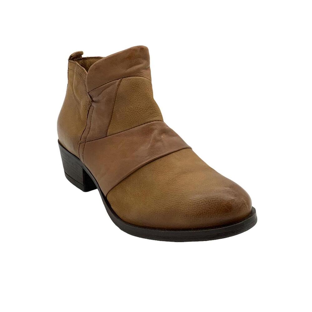 Miz Mooz Leather Cut-Out Ankle Boots Burlington Honey - Wide